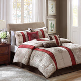 Donovan Traditional 100% Polyester Jacquard Pieced 7Pcs Comforter Set W/ Embroidery