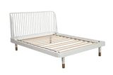 Alpine Furniture Madelyn Full Size Slat Back Platform Bed 2010-68F White Mahogany Solids & Veneer 58.5 x 79.5 x 43.5