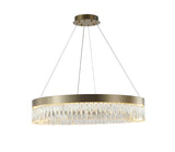 Bethel Gold LED Chandelier in Stainless Steel & Crystal