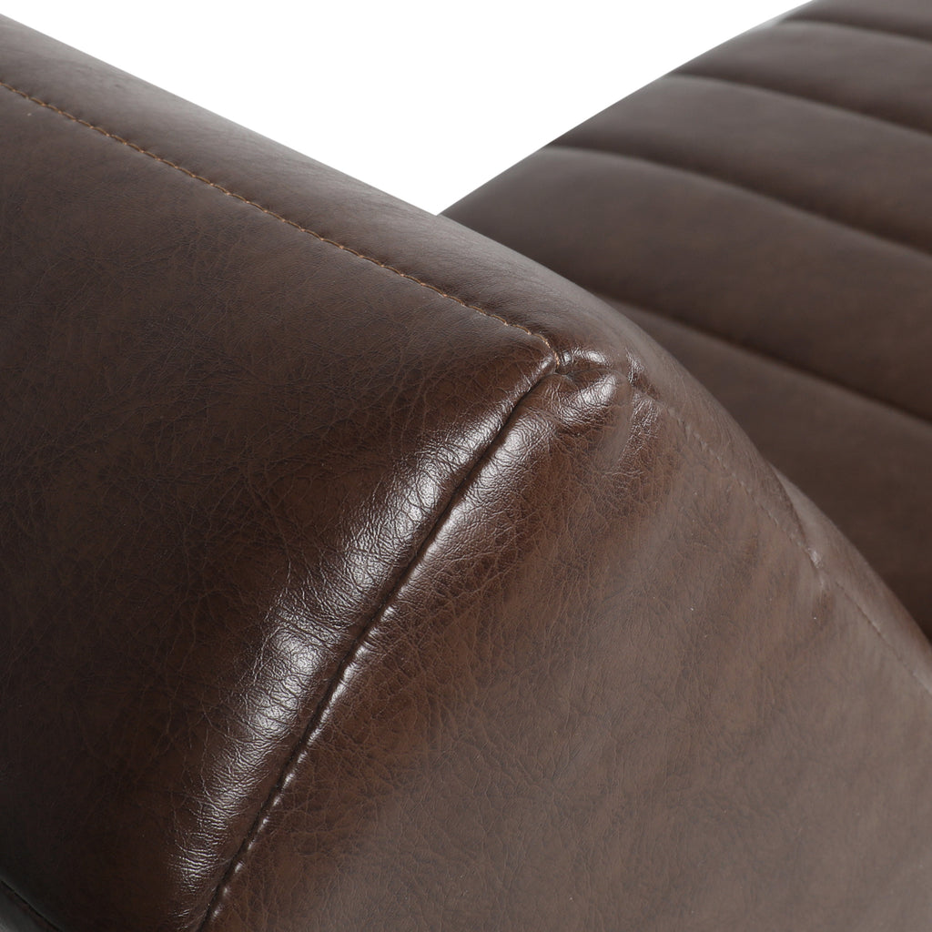 Stillmore Contemporary Channel Stitch Chaise Lounge, Dark Brown Noble House