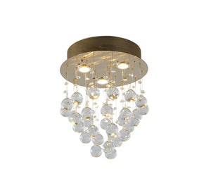 Bethel Gold Semi Flush Mount in Iron & Crystal