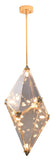 Bethel Gold Chandelier in Metal & Glass