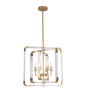 Bethel Copper Chandelier in Metal & Acrylic