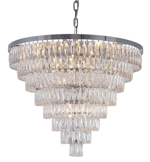 Bethel Chrome Chandelier in Metal & Crystal