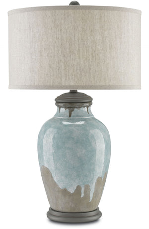 Chatswood Table Lamp - Elegant Handmade Terracotta Design with Oatmeal Linen Shade & Wood Accents
