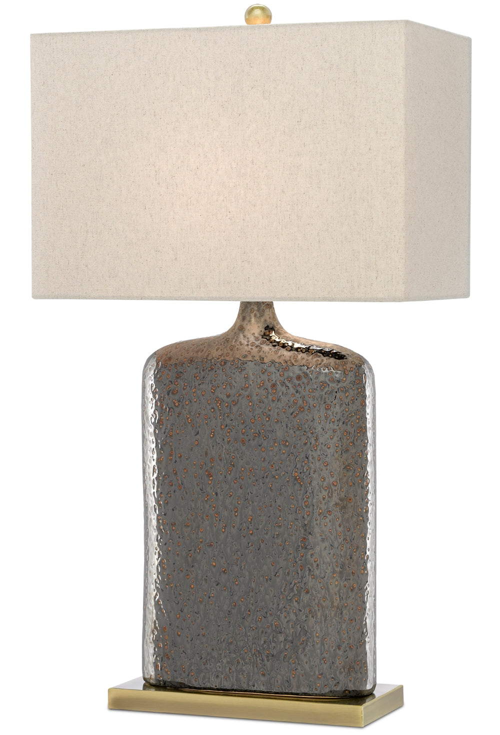 Musing Table Lamp: Rustic Metallic Bronze with Khaki Linen Shade for a Chic, Luxe Home Ambiance