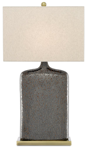 Musing Table Lamp: Rustic Metallic Bronze with Khaki Linen Shade for a Chic, Luxe Home Ambiance
