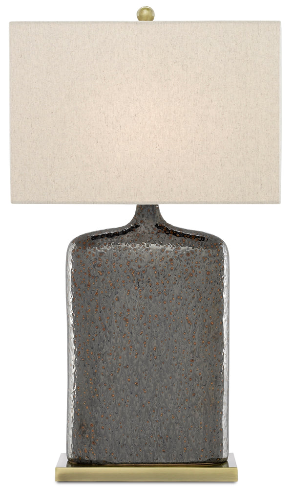 Musing Table Lamp: Rustic Metallic Bronze with Khaki Linen Shade for a Chic, Luxe Home Ambiance