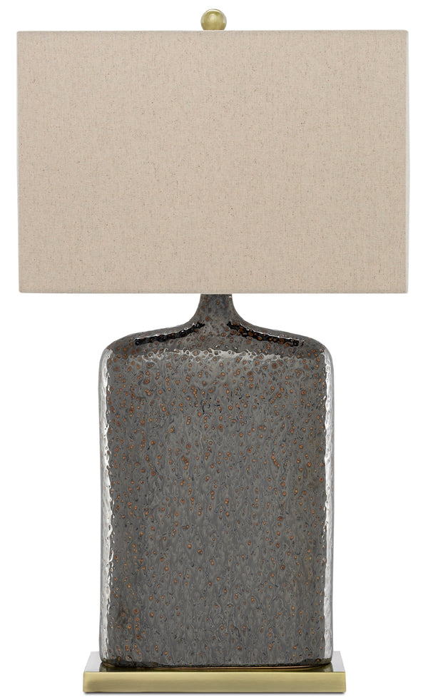 Musing Table Lamp: Rustic Metallic Bronze with Khaki Linen Shade for a Chic, Luxe Home Ambiance