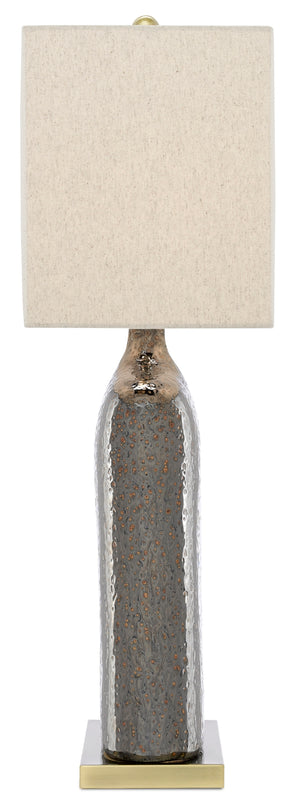 Musing Table Lamp: Rustic Metallic Bronze with Khaki Linen Shade for a Chic, Luxe Home Ambiance