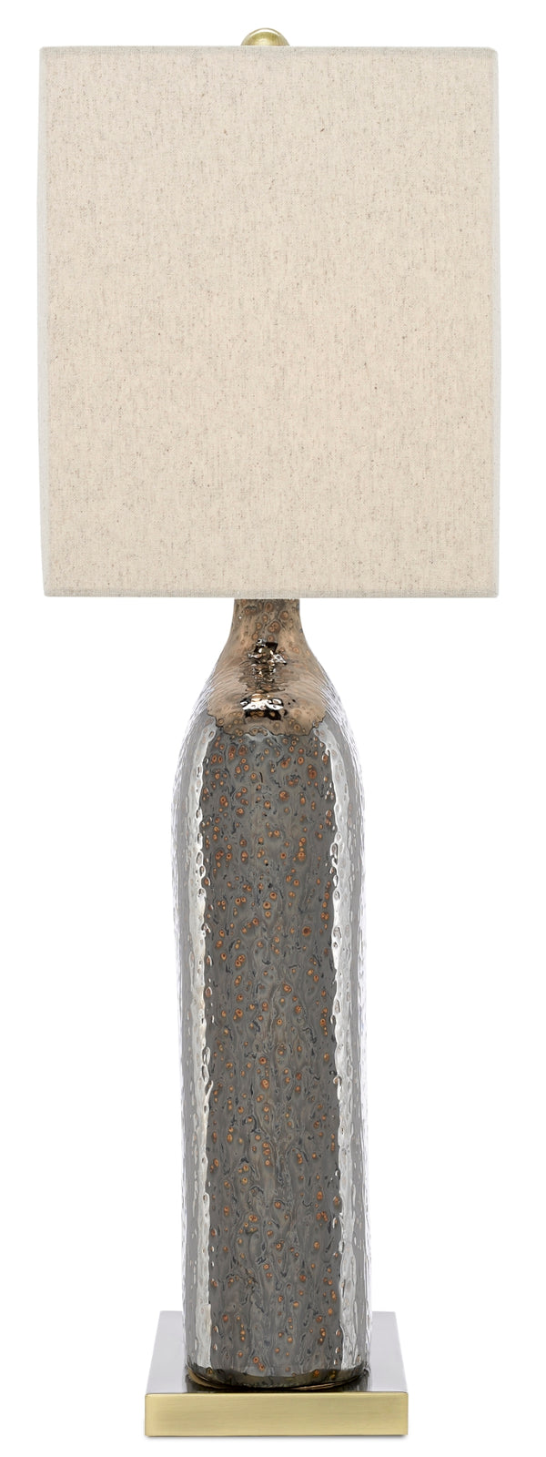 Musing Table Lamp: Rustic Metallic Bronze with Khaki Linen Shade for a Chic, Luxe Home Ambiance