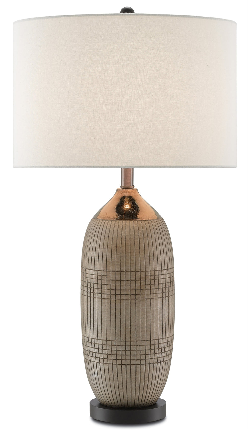 Alexander Table Lamp - Elegant Matte & Glossy Gold Finish with Vanilla Linen Shade for Modern Spaces