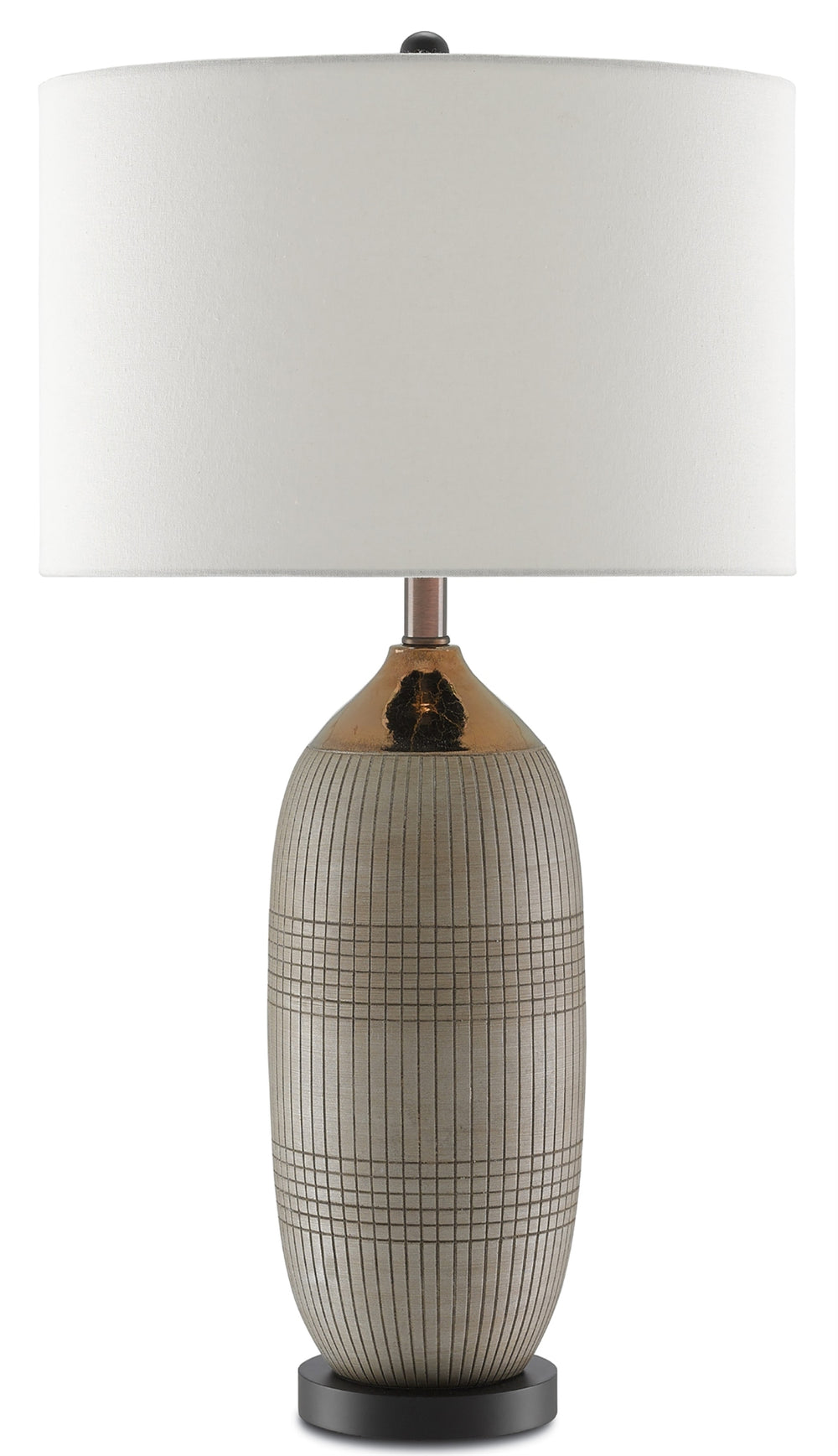 Alexander Table Lamp - Elegant Matte & Glossy Gold Finish with Vanilla Linen Shade for Modern Spaces