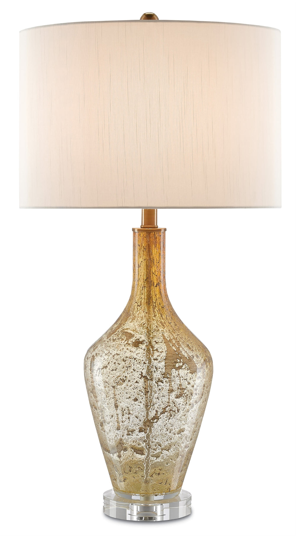 Habib Table Lamp - Chic Champagne Speckled Glass Design with Bohemian Flair and Elegant Shade