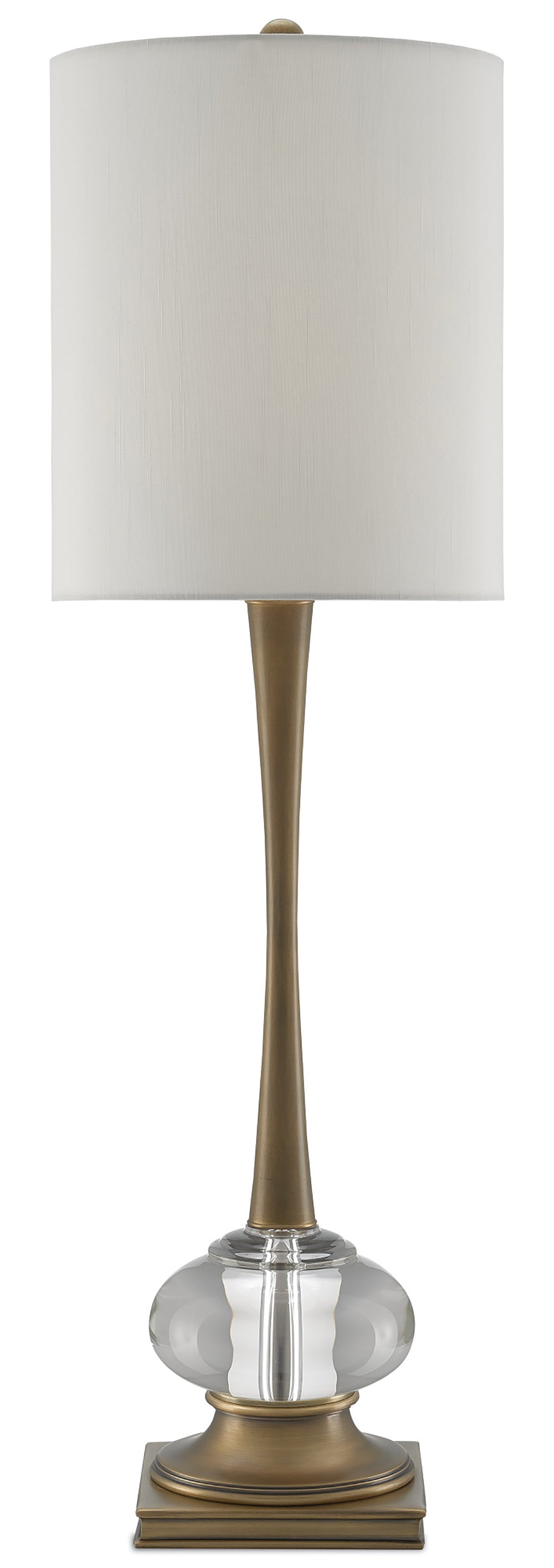 Giovanna Table Lamp - Elegant Mid-Century Modern Design with Antique Brass Finish & Crystal Accent