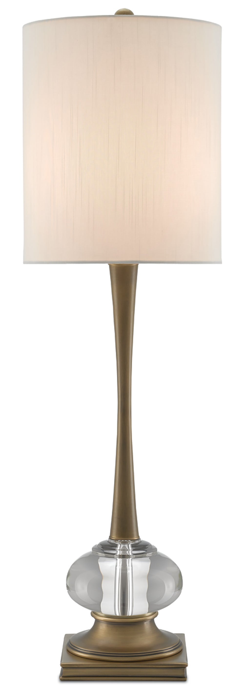 Giovanna Table Lamp - Elegant Mid-Century Modern Design with Antique Brass Finish & Crystal Accent