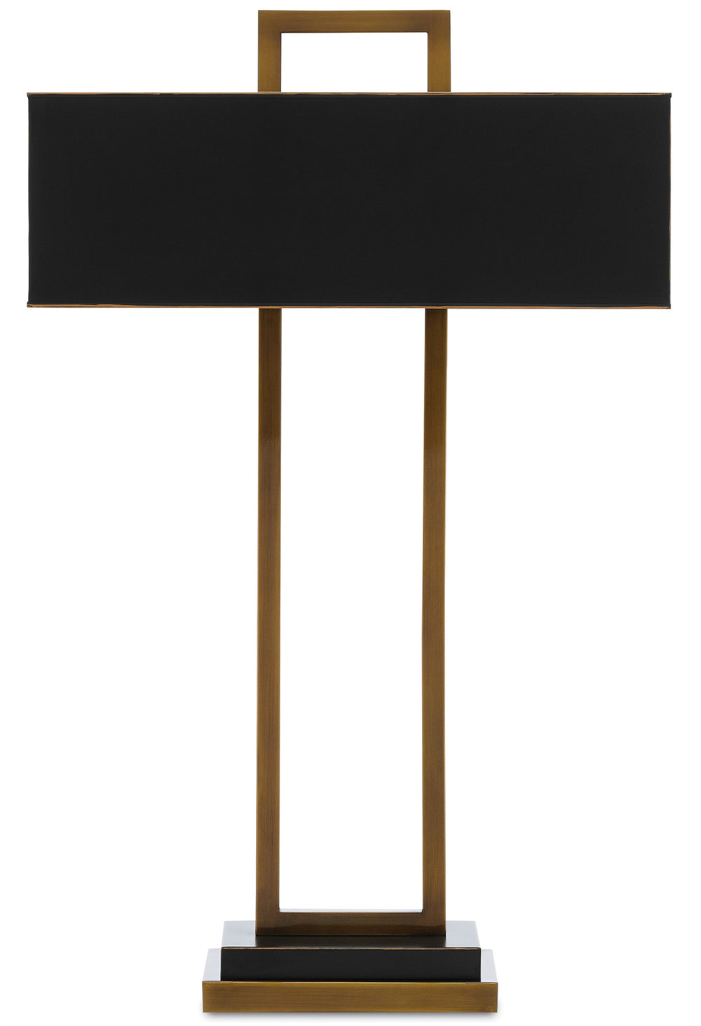 Otto Table Lamp - Geometric Antique Brass & Oil-Rubbed Bronze Design with Metal Shade, 30.75" Height