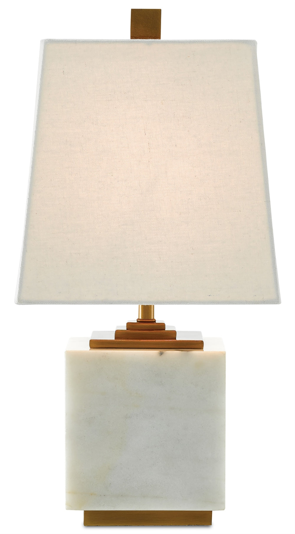 Annelore Table Lamp - Elegant White Marble & Antique Brass Design with Linen Shade for Modern Decor