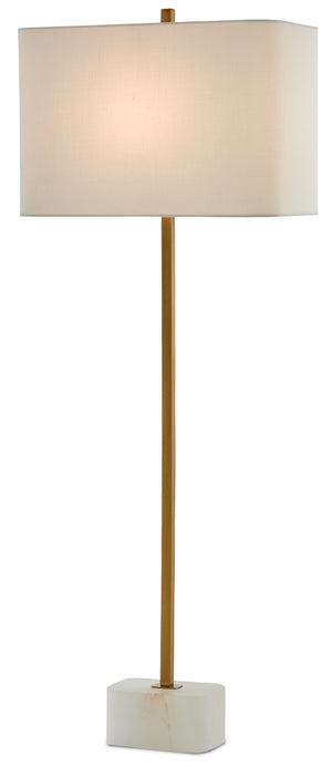 Felix Table Lamp - Elegant Minimalistic Design in Antique Brass with Natural Alabaster Base & Shade