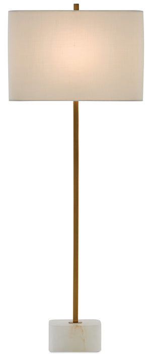 Felix Table Lamp - Elegant Minimalistic Design in Antique Brass with Natural Alabaster Base & Shade