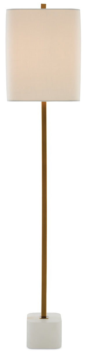 Felix Table Lamp - Elegant Minimalistic Design in Antique Brass with Natural Alabaster Base & Shade