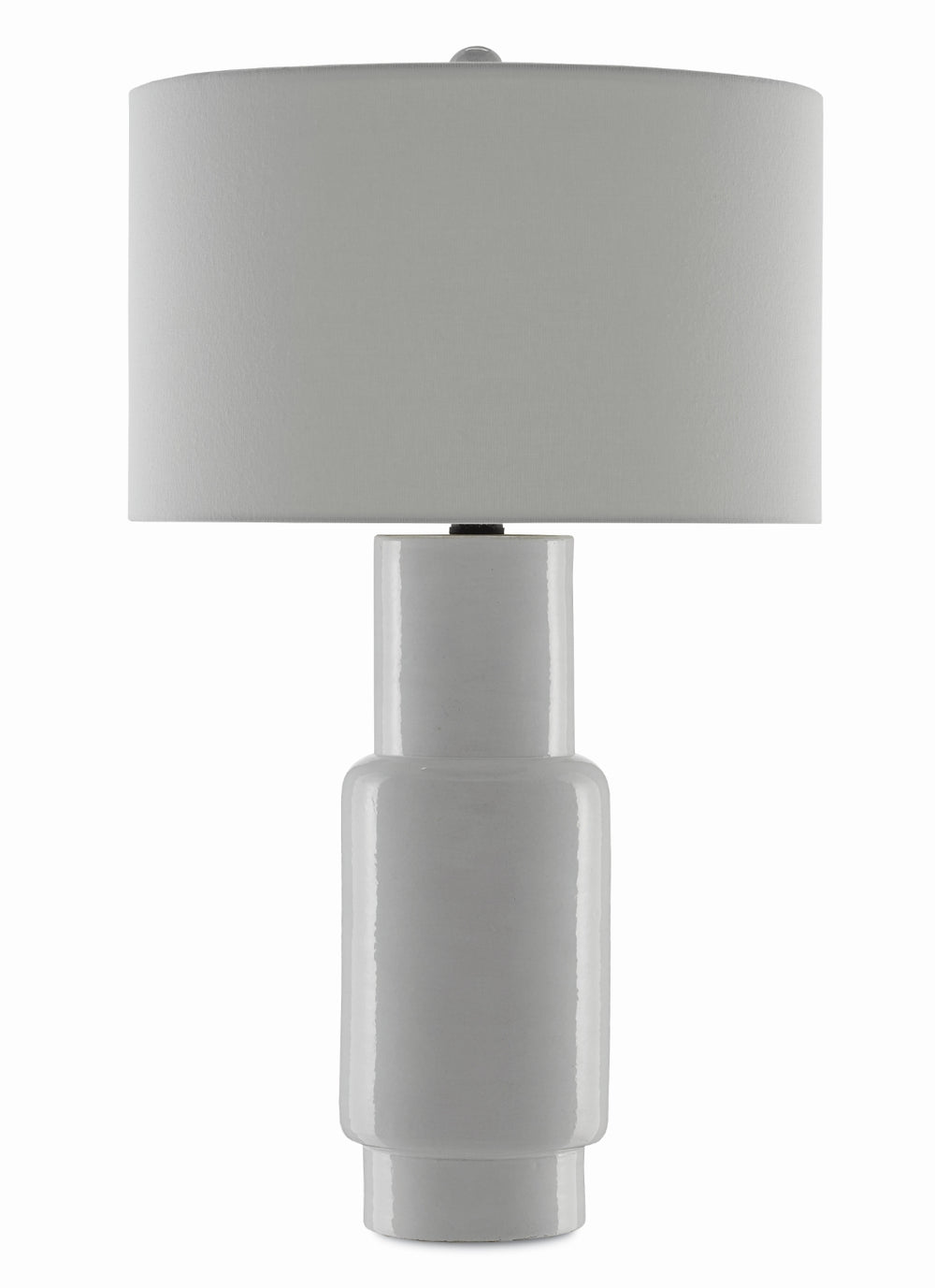 Janeen White Table Lamp - Elegant Terracotta Design with Off-White Linen Shade & Satin Black Finish