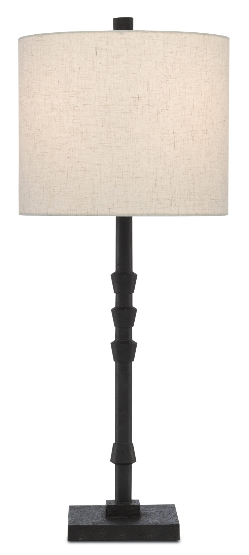 Lohn Table Lamp - Elegant Molé Black Design with Beige Poplin Shade, Perfect for Any Room Decor