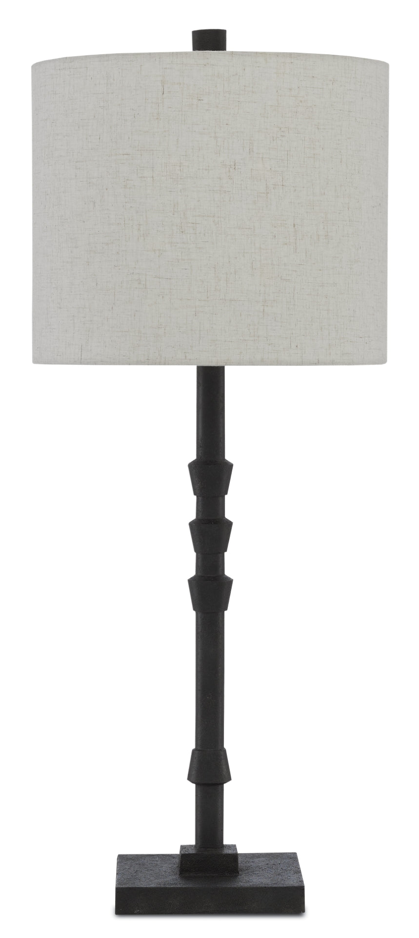 Lohn Table Lamp - Elegant Molé Black Design with Beige Poplin Shade, Perfect for Any Room Decor