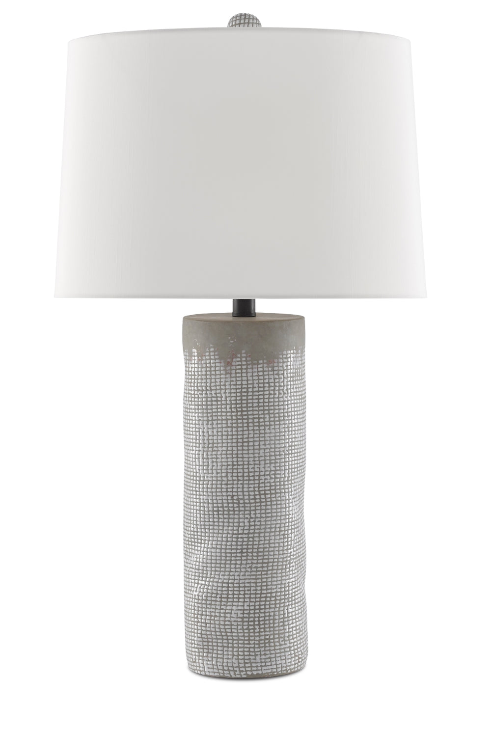 Perla Table Lamp - Elegant Concrete & Terracotta Design with Off-White Shade for Modern Decor