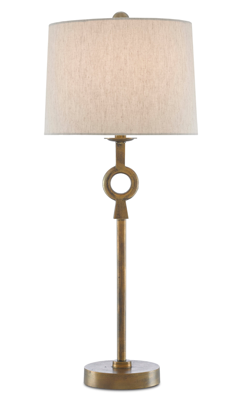 Germaine Table Lamp - Antique Brass Finish with Natural Cotton Shade, Modern Home Lighting Elegance