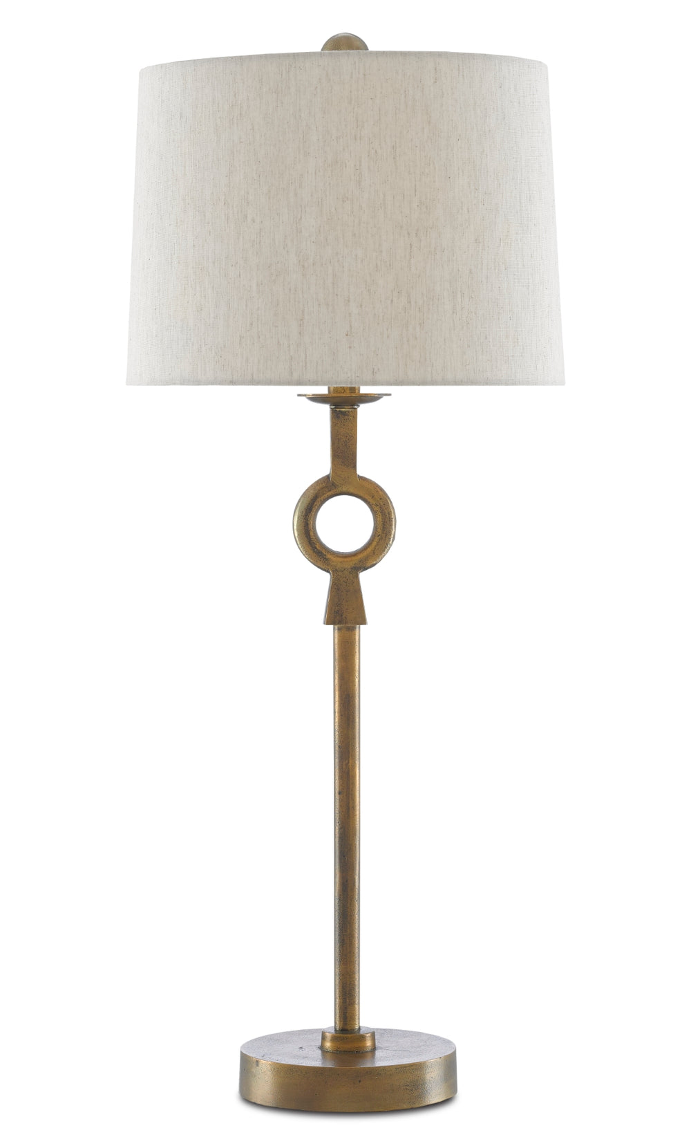 Germaine Table Lamp - Antique Brass Finish with Natural Cotton Shade, Modern Home Lighting Elegance