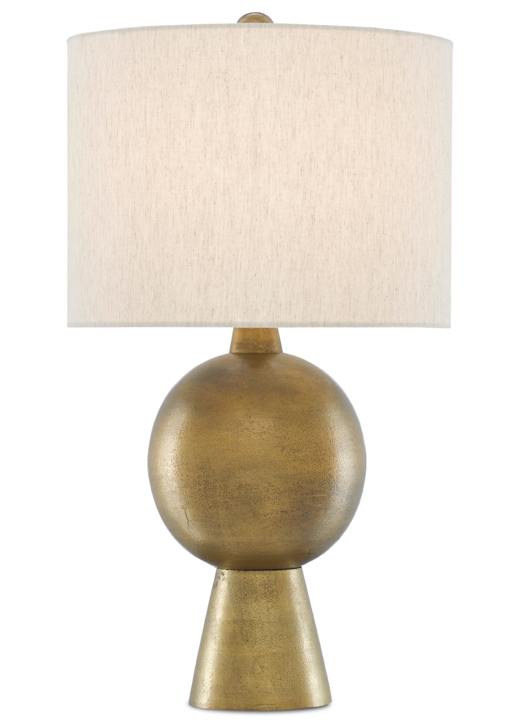 Rami Antique Brass Table Lamp – Elegant Aluminum Design with Natural Flax Shade for Home Décor