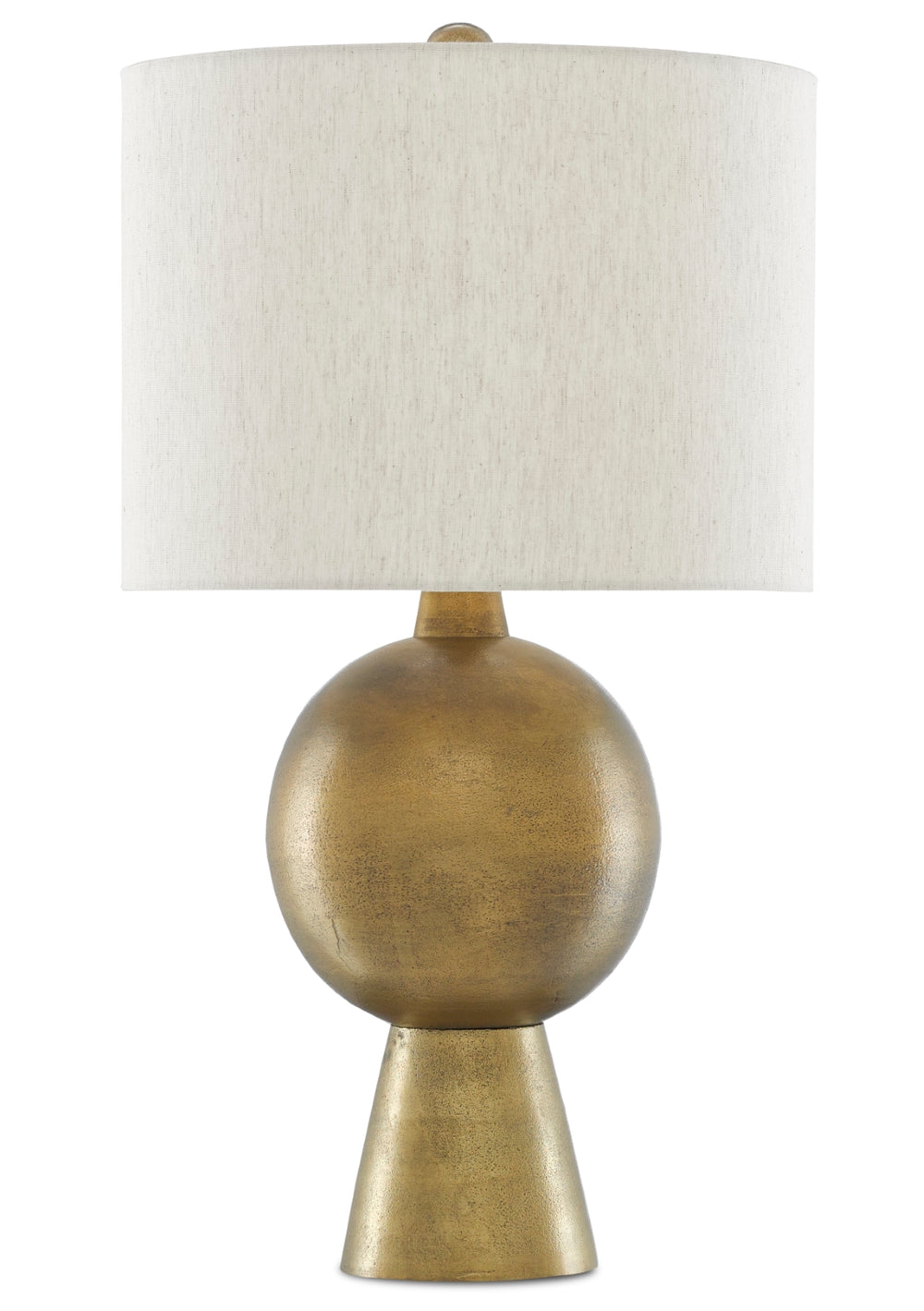 Rami Antique Brass Table Lamp – Elegant Aluminum Design with Natural Flax Shade for Home Décor