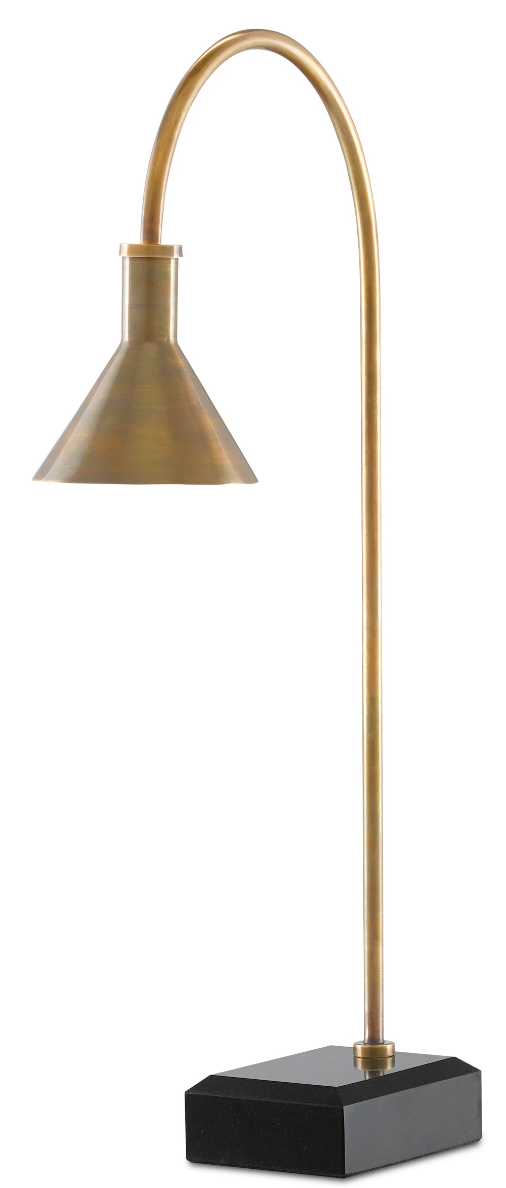 Thayer Desk Lamp - Vintage Brass with Sophisticated Black Granite Base, Ideal for Any Workspace