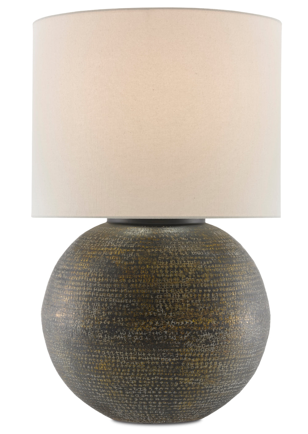 Brigands Table Lamp - Antique Gold & Black Cast Aluminum Accent Light for Contemporary Interiors