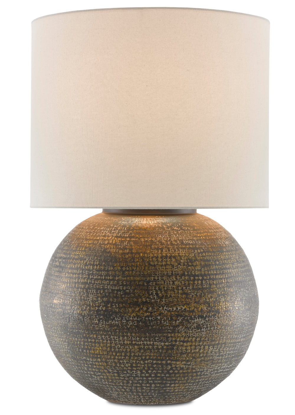 Brigands Table Lamp - Antique Gold & Black Cast Aluminum Accent Light for Contemporary Interiors