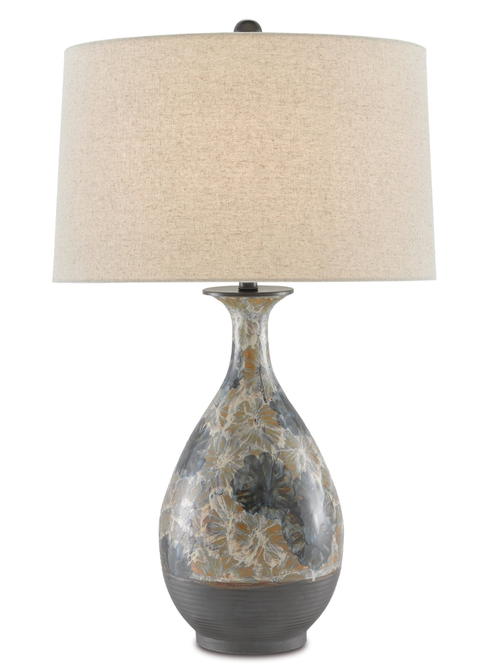 Frangipani Table Lamp – Elegant Floral Porcelain Design with Natural Linen Shade for Stylish Interiors