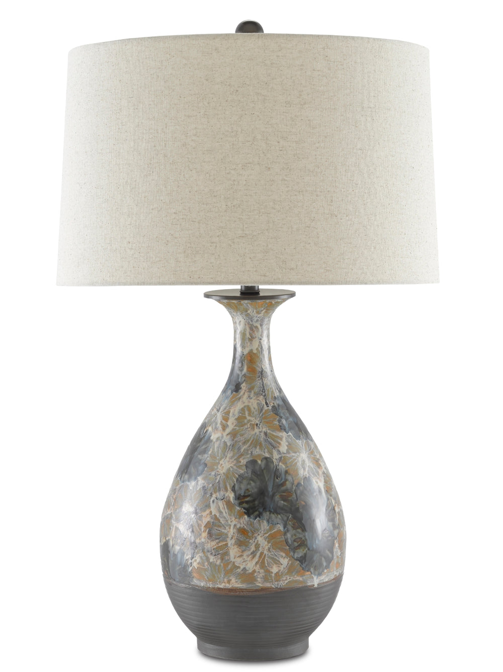 Frangipani Table Lamp – Elegant Floral Porcelain Design with Natural Linen Shade for Stylish Interiors