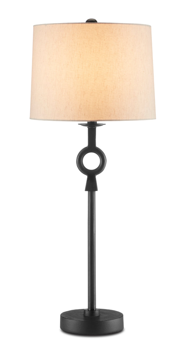 Germaine Black Table Lamp - Sleek Aluminum Design with Geometric Touch for Modern Home Décor