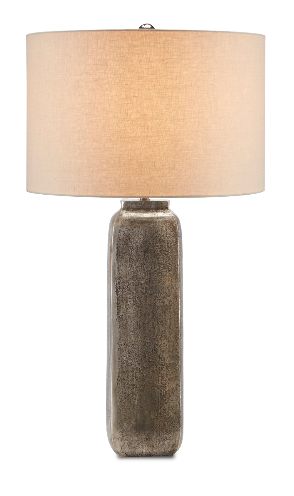 Morse Table Lamp – Stunning Oxidized Nickel Finish with Off-White Linen Shade for Elegant Lighting