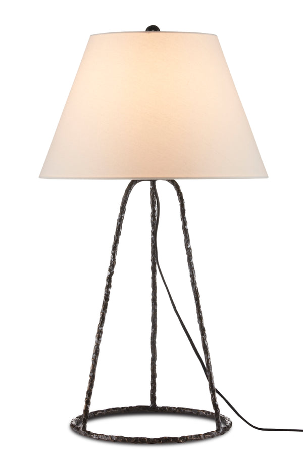 Annetta Table Lamp - Industrial Wrought Iron Design with Antique Nickel Finish for Modern Farmhouse Style