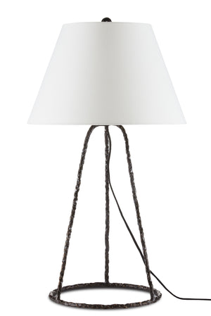 Annetta Table Lamp - Industrial Wrought Iron Design with Antique Nickel Finish for Modern Farmhouse Style