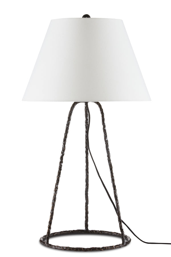 Annetta Table Lamp - Industrial Wrought Iron Design with Antique Nickel Finish for Modern Farmhouse Style