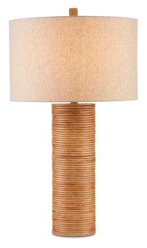 Salome Table Lamp - Nautical Rattan Design with Brass Finish, Perfect for Coastal Home Decor