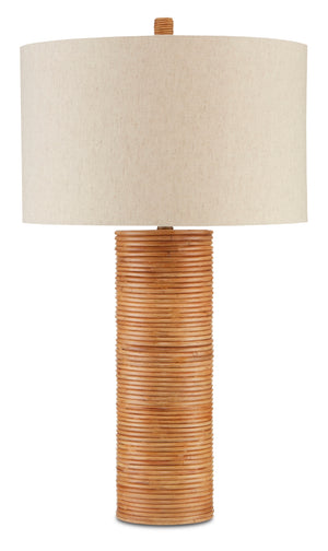 Salome Table Lamp - Nautical Rattan Design with Brass Finish, Perfect for Coastal Home Decor