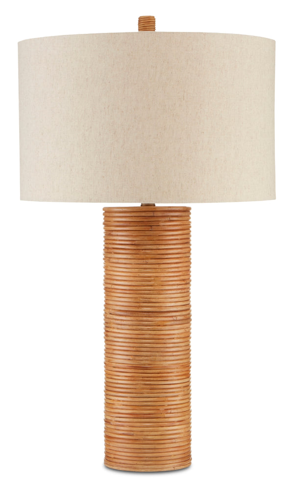 Salome Table Lamp - Nautical Rattan Design with Brass Finish, Perfect for Coastal Home Decor