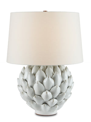 Cynara Table Lamp - Handmade Oversized Artichoke Design in Antique White for Elegant Home Decor