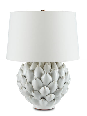 Cynara Table Lamp - Handmade Oversized Artichoke Design in Antique White for Elegant Home Decor