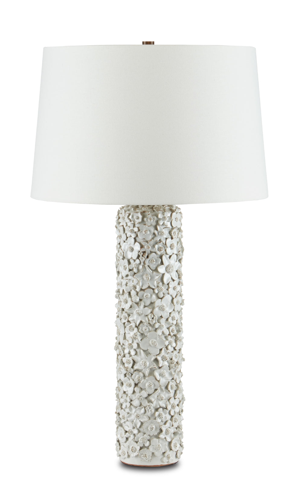 Jessamine Table Lamp - Artisanal Antique White Floral Design, Handcrafted Ceramic Beauty for Home Decor