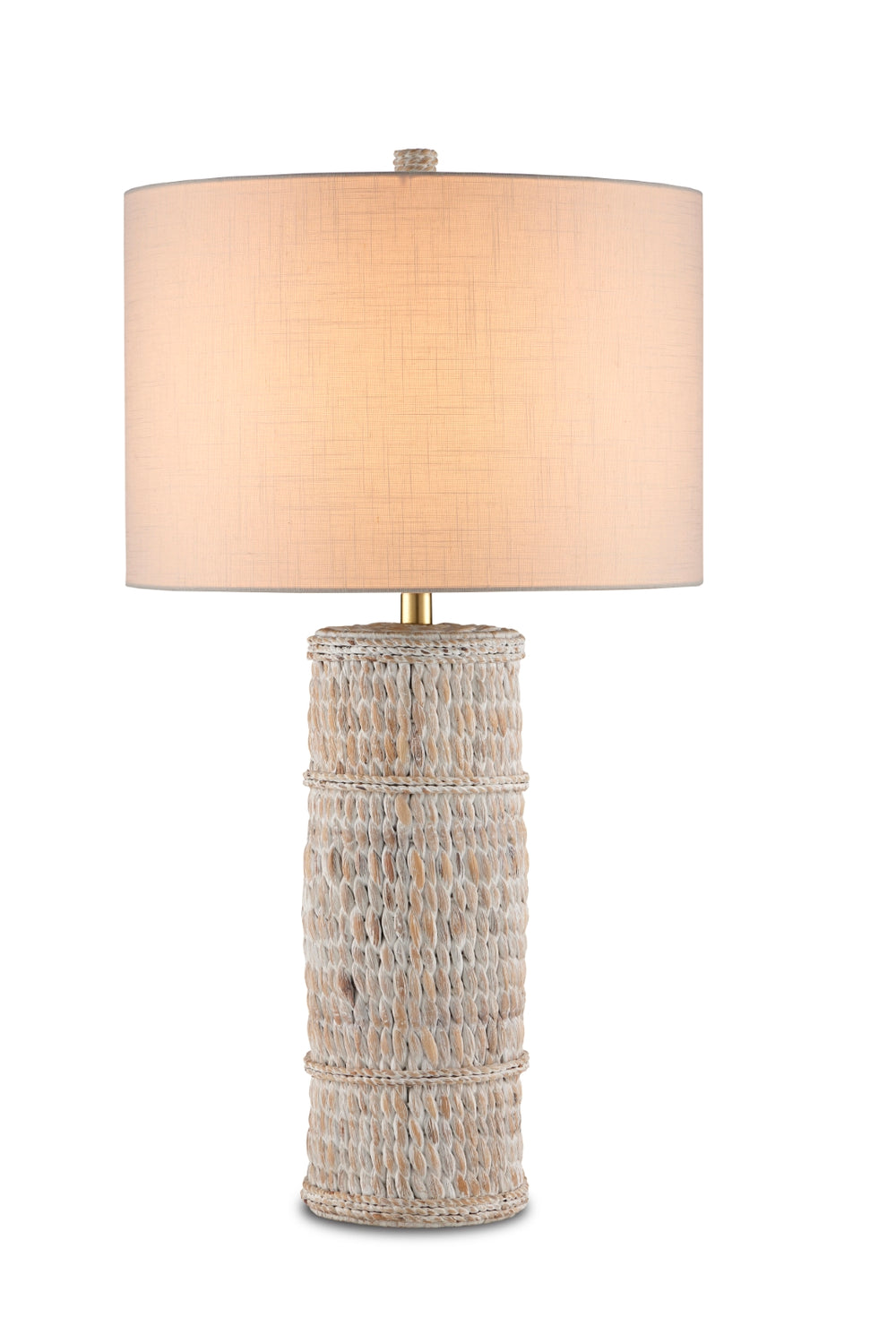 Azores White Table Lamp - Elegant Woven Water Hyacinth Design, Eco-Friendly, Perfect for Any Room